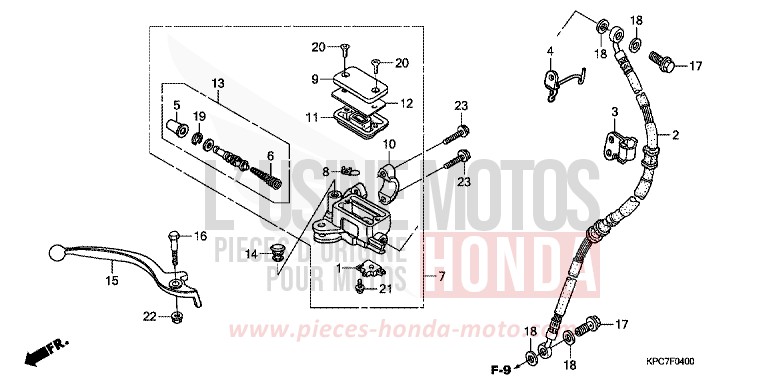 FR. BRAKE MASTER CYLINDER for Varadero 125 PEARL CONCOURS BLACK (NHA65) from 2009